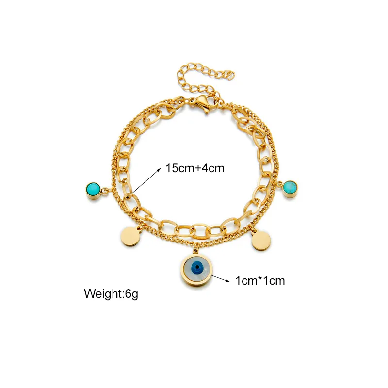 Double Layer Evil eye Bracelet